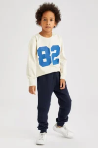 DeFacto Boys' Sports Crew Neck Printed Sweatshirt - Image 2