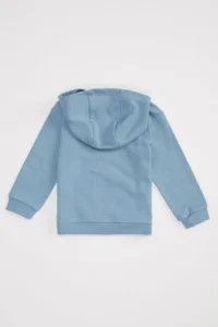 DeFacto Baby Boy Printed Hooded Organic Cotton Sweatshirt - Image 2