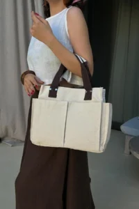 Shule Bags Milano Canvas Briefcase Bitter Brown - Image 2