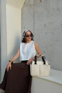Shule Bags Milano Canvas Briefcase Bitter Brown - Image 5