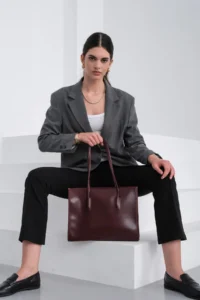 Shule Bags Paella Shoulder Bag Burgundy - Image 6