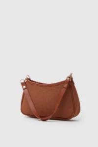 Shule Bags Farme Suede Baget Bag Tan - Image 3