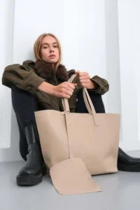 Shule Bags Carrie Wallet Shoulder Bag Beige