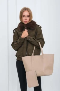 Shule Bags Carrie Wallet Shoulder Bag Beige - Image 3