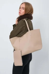 Shule Bags Carrie Wallet Shoulder Bag Beige - Image 6