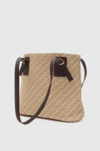 Shule Bags Valenne Wicker Omuz Bag Kahve - Image 6