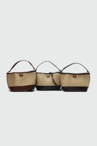 Shule Bags Urban Wicker Look Lockable Shoulder Bag Tan - Image 5
