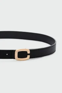 Shule Bags Rectangular Shaped Faux Leather Belt Black - Image 2