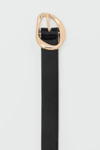 Shule Bags Asymmetric with buckle Thin Faux Leather Belt Black - Image 3
