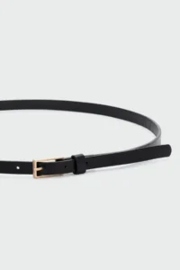 Shule Bags Rectangular Thin Faux Leather Belt Black - Image 2