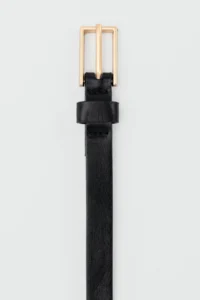 Shule Bags Rectangular Thin Faux Leather Belt Black - Image 3