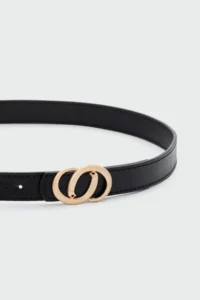 Shule Bags Asymmetric with buckle Faux Leather Belt Black - Image 2
