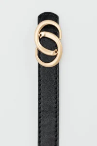 Shule Bags Asymmetric with buckle Faux Leather Belt Black - Image 3