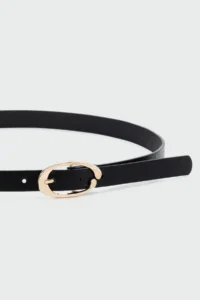 Shule Bags Oval Shaped Faux Leather Belt Black - Image 2