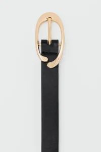 Shule Bags Oval Shaped Faux Leather Belt Black - Image 3