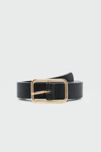 Shule Bags Rectangular with buckle Classical Leather Belt Black