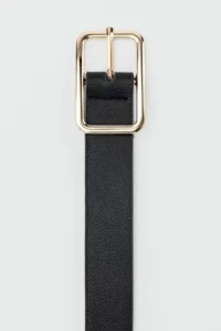 Shule Bags Rectangular with buckle Classical Leather Belt Black - Image 3