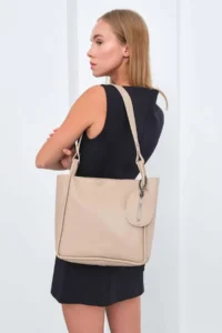 Shule Bags Chiara Charm Shoulder Bag Beige - Image 4