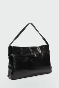 Shule Bags Giulio Belt Detailed Shoulder Bag Black - Image 3