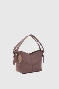 Shule Bags Low Asymmetric Suede Crossbody Bag Kahve - Image 3