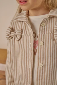 Minipodyum Girls' Bottom Top Set Striped Festive 3 Sets - Image 3