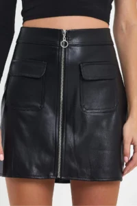 Ceylen Pocket Detay Leather Skirt - Image 2