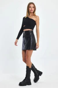 Ceylen Pocket Detay Leather Skirt - Image 7