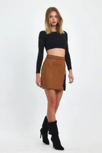 Ceylen Lace Detay Suede Skirt - Image 6