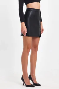 Ceylen Lace Detay Leather Skirt - Image 2