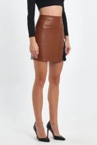 Ceylen Lace Detay Leather Skirt - Image 2
