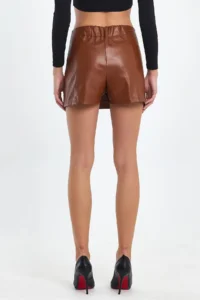 Ceylen Lace Detay Leather Skirt - Image 8