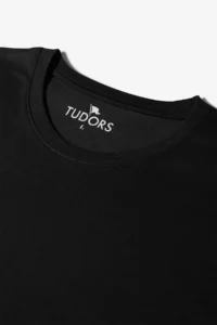 Tudors Unisex Pack of 3 Black-White-Stone Color Slim Fit Narrow Cut 100% Cotton Crew Neck T-Shirt - Image 5