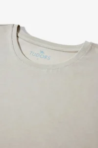 Tudors Unisex Pack of 3 Black-White-Stone Color Slim Fit Narrow Cut 100% Cotton Crew Neck T-Shirt - Image 6