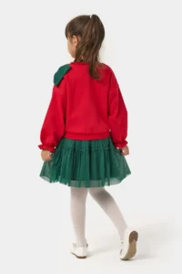 Minipodyum Glittery Tulle Skirt New Year's Eve Outfit for Girls, Top and Bottom Set - Image 3