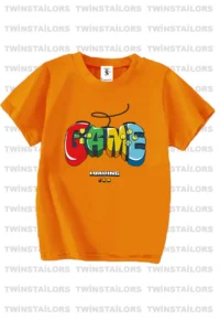 twins tailors Dinosaur Printed 3-Pack Unisex Orange-grey-black Children's T-shirt - Image 3