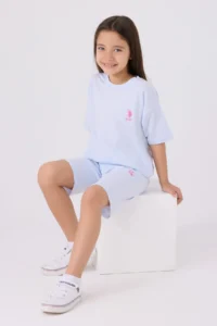 US Polo Assn. U.s. Polo Shirt Assn Girls' Purple Bermuda Set - Image 3