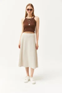 Olalook Women's Stone Waist Elastic Flowy Twist Skirt - Image 5