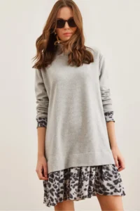 Olalook Women Gray Black Garnili Thessaloniki Elbise