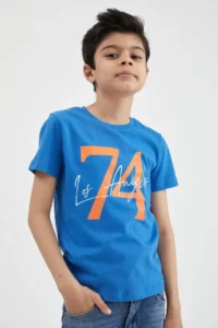 DeFacto Boy's Text Printed Short Sleeve T-Shirt