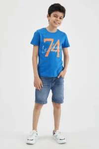 DeFacto Boy's Text Printed Short Sleeve T-Shirt - Image 2