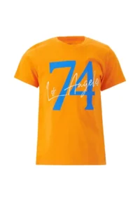 DeFacto Boys' Orange Text Printed Short Sleeve T-Shirt - Image 6