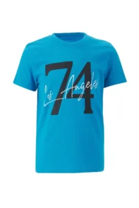 DeFacto Boy's Turquoise Text Printed Short Sleeve T-Shirt - Image 3