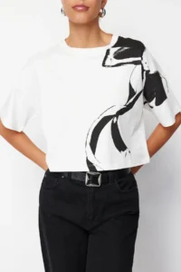 Edit by Trendyol White Regular Knitting T-Shirt