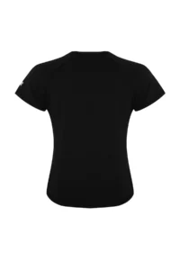 TRENDYOLMİLLA Black Reflector Print Detailed Knitting Sports T-Shirt - Image 8