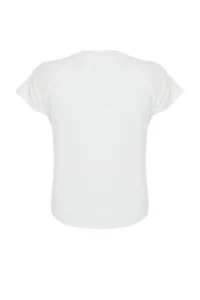 TRENDYOLMİLLA White Reflector Print Detailed Knitting Sports T-Shirt - Image 8