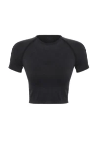 TRENDYOLMİLLA Black Seamless Crop Knitting Suitable Sports Top/Blouse - Image 6
