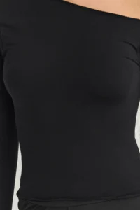 TRENDYOLMİLLA Black Seamless Long Sleeve Knitting Sports T-Shirt - Image 3
