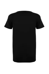 TRENDYOLMİLLA Black Micro Material Slit Detailed Knitting Sports T-Shirt - Image 7