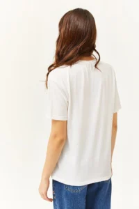 Olalook Women's Ecru Eye Printed T-Shirt with Foil Detail - Image 5