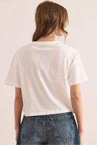Olalook Women Ecru Skirt with Guipure Detail T-Shirt - Image 6